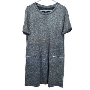 NWT Charlie Page Woman's Size Extra Large Gray Long Sweater Dress Short Sleeves